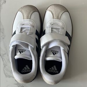 Adidas White and Black Low-Top Sneakers with Velcro Closure